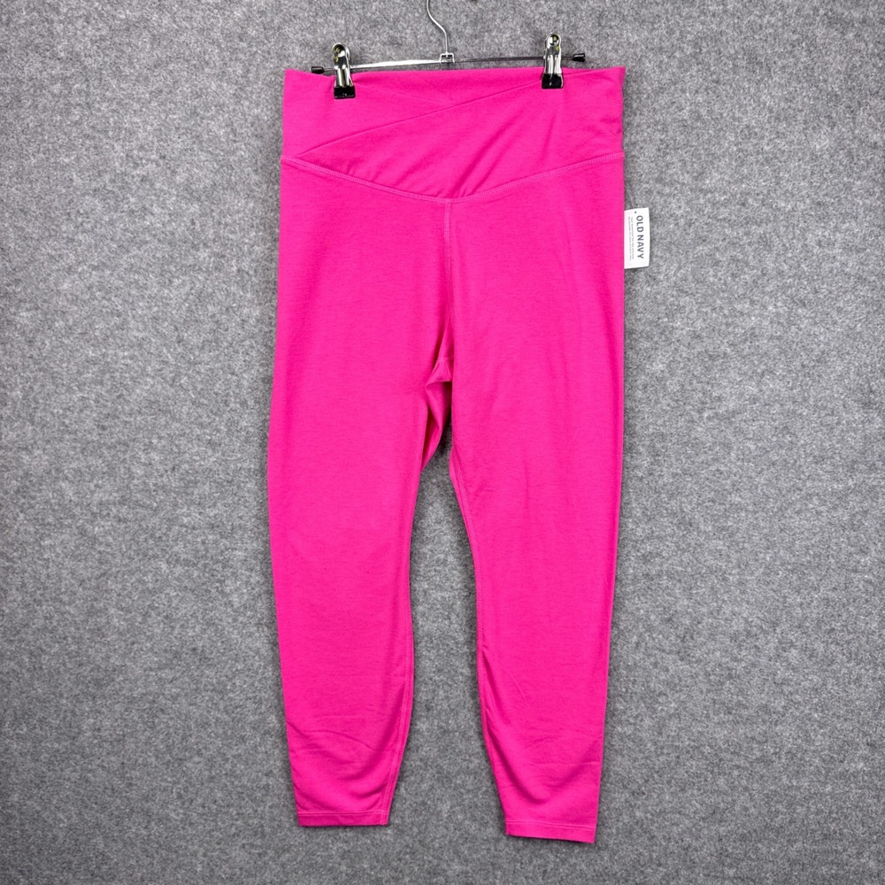 Old Navy Active PowerChill Extra High-Rise Crossover Leggings Pink Womens Large